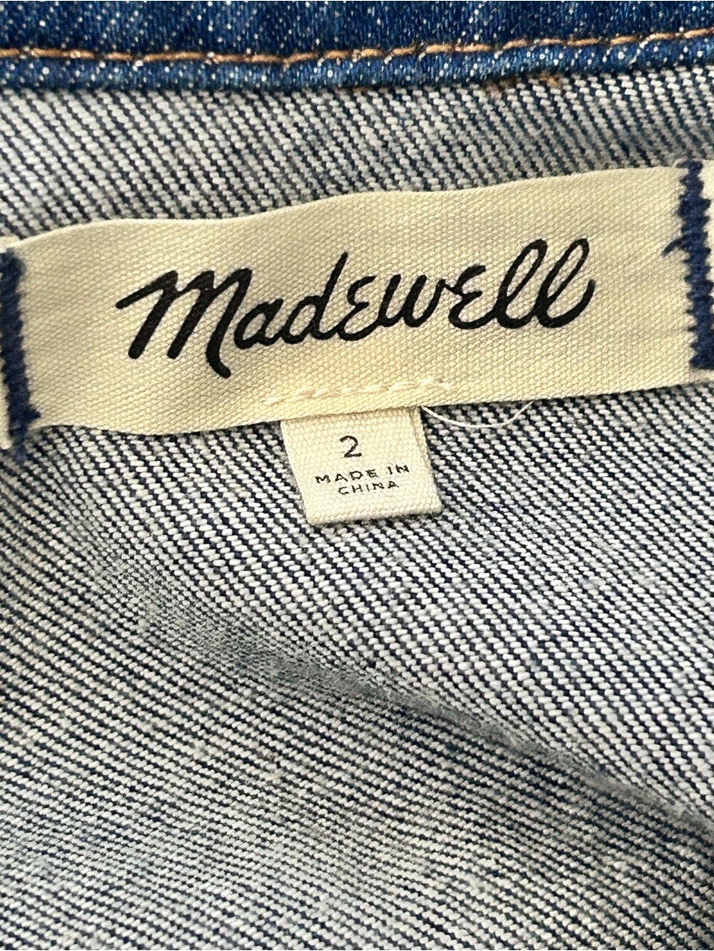 Madewell Denim Midi Shirtdress Size 2 Glissan Wash Heavyweight Cotton Dress NWOT - Picture 11 of 15